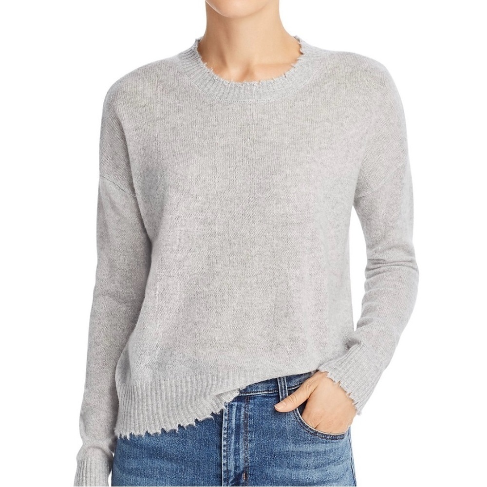 Grey Distressed Sweater by FATE